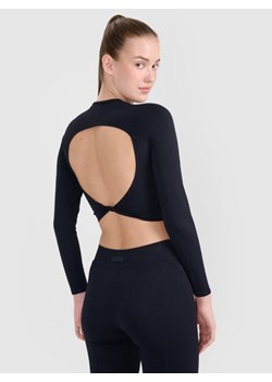 Damski longsleeve treningowy 4F 4FRSS25TFLOF486 - czarny ze sklepu Sportstylestory.com w kategorii Bluzki damskie - zdjęcie 179257422