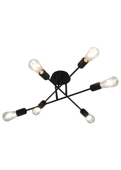 Czarna obracana lampa sufitowa z żarówkami - EX84-Meldun ze sklepu Edinos.pl w kategorii Lampy sufitowe - zdjęcie 179258964