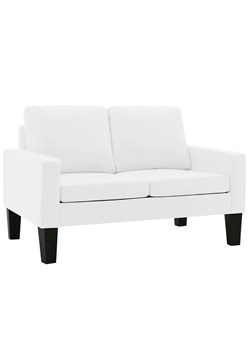 Biała tapicerowana sofa 2-osobowa - Revex 2X ze sklepu Edinos.pl w kategorii Sofy i kanapy - zdjęcie 179259750