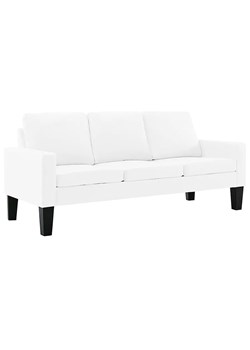 3-osobowa biała sofa z ekoskóry - Lencor 3Q ze sklepu Edinos.pl w kategorii Sofy i kanapy - zdjęcie 179259770