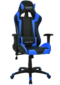 Czarno-niebieski fotel gamingowy ergonomiczny - Morena ze sklepu Edinos.pl w kategorii Krzesła biurowe - zdjęcie 179260452
