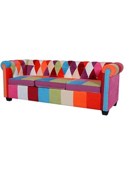 Patchwork sofa w stylu chesterfield trzyosobowa E1-K60 ze sklepu Edinos.pl w kategorii Sofy i kanapy - zdjęcie 179262920
