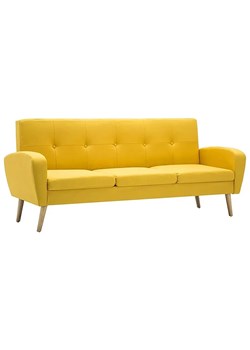 Trzyosobowa sofa pikowana żółta - Umberro 3Q ze sklepu Edinos.pl w kategorii Sofy i kanapy - zdjęcie 179263032