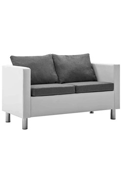 Atrakcyjna 2-osobowa sofa Glomsti 2Q - biało-jasnoszara ze sklepu Edinos.pl w kategorii Sofy i kanapy - zdjęcie 179263163