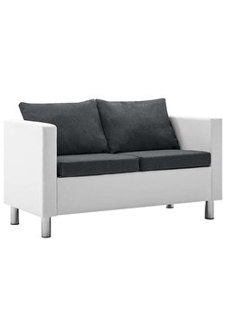 Atrakcyjna 2-osobowa sofa Glomsti 2Q - biało-ciemnoszara ze sklepu Edinos.pl w kategorii Sofy i kanapy - zdjęcie 179263170