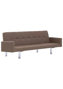 Rozkładana sofa Enya  z podłokietnikami - brązowa ze sklepu Edinos.pl w kategorii Sofy i kanapy - zdjęcie 179263912