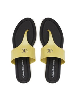 Calvin Klein Jeans Japonki Flat Sandal Toepost Mg YW0YW01691 Zielony ze sklepu MODIVO w kategorii Klapki damskie - zdjęcie 179265953