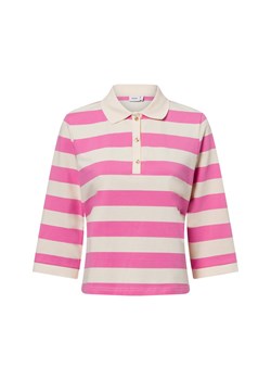 Nümph Damska koszulka z długim rękawem - Nuvindy Polo Kobiety Bawełna piaskowy w paski ze sklepu vangraaf w kategorii Bluzki damskie - zdjęcie 179267221