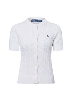 Polo Ralph Lauren Damski kardigan z krótkim rękawem Kobiety Bawełna biały jednolity ze sklepu vangraaf w kategorii Bluzy damskie - zdjęcie 179267242