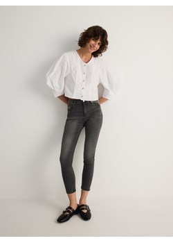 Reserved - Jeansy slim fit ze średnim stanem - szary ze sklepu Reserved w kategorii Jeansy damskie - zdjęcie 179267253