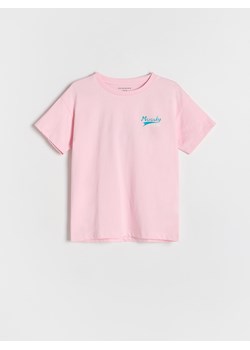 Reserved - T-shirt z nadrukiem - różowy ze sklepu Reserved w kategorii Bluzki dziewczęce - zdjęcie 179268312