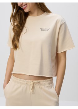 Reserved - Bawełniany t-shirt - jasnożółty ze sklepu Reserved w kategorii Bluzki damskie - zdjęcie 179268460