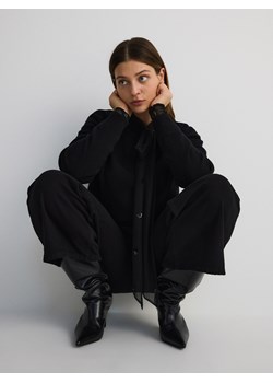 Reserved - Jeansy culotte z paskiem - czarny ze sklepu Reserved w kategorii Jeansy damskie - zdjęcie 179272532