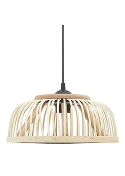 Jasnobrązowa drewniana lampa wisząca - EX220-Ablo ze sklepu Edinos.pl w kategorii Lampy wiszące - zdjęcie 179277031