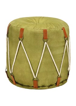 Zielona pufa bawełniana do salonu - Lucela - id: 14080 - marki Elior - 179277264 Zielona pufa bawełniana do salonu - Lucela ze sklepu Edinos.pl w kategorii Dom - zdjęcie 179277264