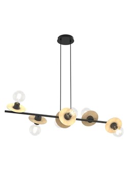 Czarno-drewniana nowoczesna lampa wisząca - D159-Sereni ze sklepu Edinos.pl w kategorii Lampy wiszące - zdjęcie 179278663