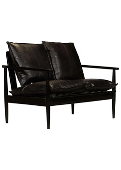 Elegancka skórzana sofa Canes - czarna ze sklepu Edinos.pl w kategorii Sofy i kanapy - zdjęcie 179279092