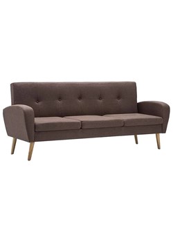 Trzyosobowa sofa pikowana brązowa - Umberro 3Q ze sklepu Edinos.pl w kategorii Sofy i kanapy - zdjęcie 179279102