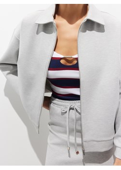 Mohito - Dzianinowa bluza z zamkiem - szary ze sklepu Mohito w kategorii Bluzy damskie - zdjęcie 179283760