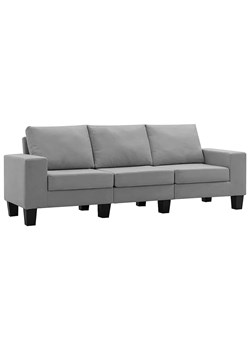 Trzyosobowa jasnoszara sofa z poduszkami - Magnex 3Q ze sklepu Edinos.pl w kategorii Sofy i kanapy - zdjęcie 179284763