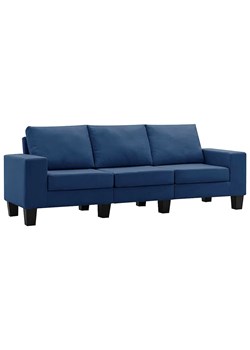 Trzyosobowa niebieska sofa z podłokietnikami - Magnex 3Q ze sklepu Edinos.pl w kategorii Sofy i kanapy - zdjęcie 179284773