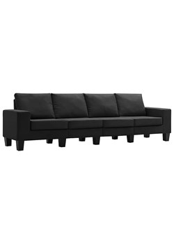 4-osobowa czarna sofa z poduszkami - Magnex 4Q ze sklepu Edinos.pl w kategorii Sofy i kanapy - zdjęcie 179284793