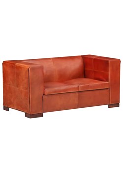 2-osobowa sofa z ciemnobrązowej skóry naturalnej - Vino 2Q ze sklepu Edinos.pl w kategorii Sofy i kanapy - zdjęcie 179284981