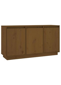 Drewniana komoda trzydrzwiowa miodowy brąz - Englo 4X ze sklepu Edinos.pl w kategorii Komody - zdjęcie 179285480