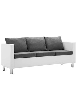 Atrakcyjna 3-osobowa sofa Glomsti 3Q - biało-jasnoszara ze sklepu Edinos.pl w kategorii Sofy i kanapy - zdjęcie 179285972