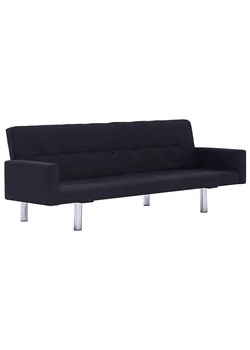 Rozkładana sofa Enya z podłokietnikami - czarna ze sklepu Edinos.pl w kategorii Sofy i kanapy - zdjęcie 179286103