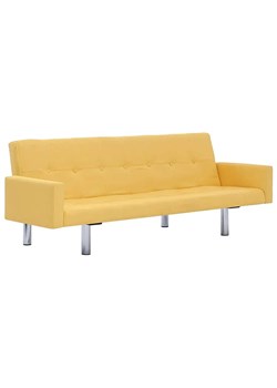 Rozkładana sofa Enya z podłokietnikami - żółta ze sklepu Edinos.pl w kategorii Sofy i kanapy - zdjęcie 179286113