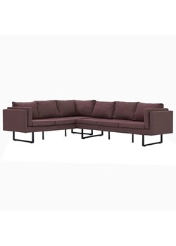 Przestronna sofa narożna Selwa - brązowa ze sklepu Edinos.pl w kategorii Narożniki - zdjęcie 179286130