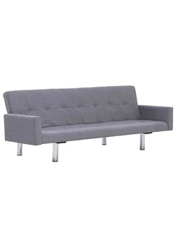 Rozkładana sofa Enya  z podłokietnikami - jasnoszara ze sklepu Edinos.pl w kategorii Sofy i kanapy - zdjęcie 179286193