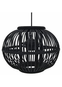 Czarna okrągła lampa wisząca z drewna - EX218-Ablo ze sklepu Edinos.pl w kategorii Lampy wiszące - zdjęcie 179288832