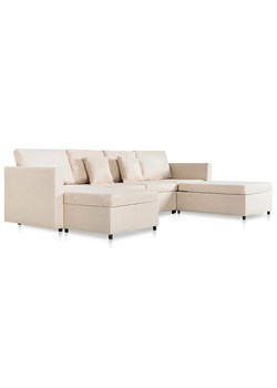4-osobowa rozkładana kremowa sofa - Umika 4X ze sklepu Edinos.pl w kategorii Sofy i kanapy - zdjęcie 179288942