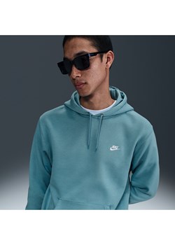 Męska dzianinowa bluza z kapturem Nike Club - Niebieski ze sklepu Nike poland w kategorii Bluzy męskie - zdjęcie 179308451