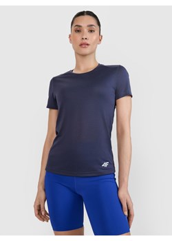 Damska koszulka do biegania 4F 4FWSS25TFTSF1265 - szara ze sklepu Sportstylestory.com w kategorii Bluzki damskie - zdjęcie 179309584