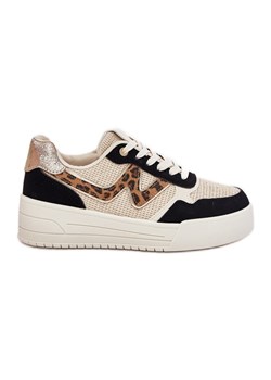 Buty Sportowe Damskie Na Platformie Panterka Czarne ze sklepu ButyModne.pl w kategorii Buty sportowe damskie - zdjęcie 179312554
