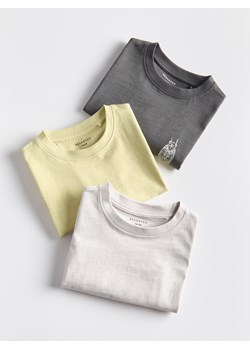 Reserved - Bawełniany t-shirt 3 pack - jasnoszary ze sklepu Reserved w kategorii T-shirty chłopięce - zdjęcie 179316314