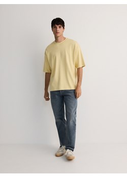 Reserved - T-shirt oversize z domieszką wiskozy - musztardowy ze sklepu Reserved w kategorii T-shirty męskie - zdjęcie 179316752