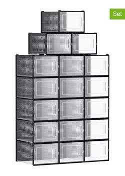Songmics Pudełka (18 szt.) w kolorze czarnym na buty - 25,2 x 19 x 35 cm ze sklepu Limango Polska w kategorii Perfumy męskie - zdjęcie 179322743