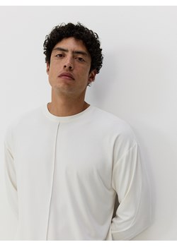 Reserved - Longsleeve oversize z wiskozą - złamana biel ze sklepu Reserved w kategorii T-shirty męskie - zdjęcie 179324643