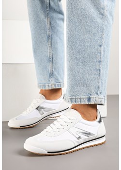 Białe Sneakersy Ozdobione Geometrycznym Motywem Clevandra ze sklepu renee.pl w kategorii Buty sportowe damskie - zdjęcie 179328423