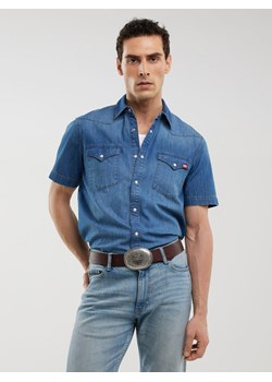 Koszula męska jeansowa z krótkim rękawem niebieska Short Sleeve Western 377 ze sklepu Big Star w kategorii Koszule męskie - zdjęcie 179335221