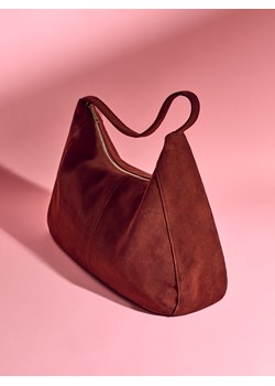 Reserved - Zamszowa torebka shopper - bordowy ze sklepu Reserved w kategorii Torebki hobo - zdjęcie 179335933