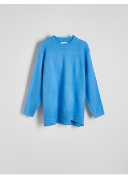 Reserved - Sweter oversize z domieszką wełny - niebieski ze sklepu Reserved w kategorii Swetry damskie - zdjęcie 179336940