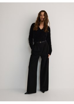 Reserved - Luźne spodnie z zakładkami - czarny ze sklepu Reserved w kategorii Spodnie damskie - zdjęcie 179337421
