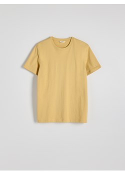 Reserved - Bawełniany t-shirt regular - musztardowy ze sklepu Reserved w kategorii T-shirty męskie - zdjęcie 179338953