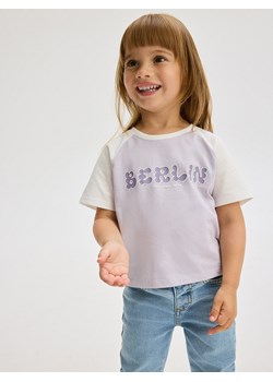Reserved - Bawełniany t-shirt z aplikacją - lawendowy ze sklepu Reserved w kategorii Bluzki dziewczęce - zdjęcie 179341134