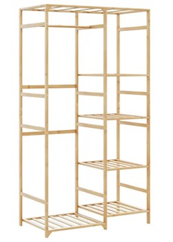 Bambusowy na ubrania wieszak z półkami N5-K29 - id: 49510 - marki Elior - 179341854 Bambusowy na ubrania wieszak z półkami N5-K29 ze sklepu Edinos.pl w kategorii Dom - zdjęcie 179341854